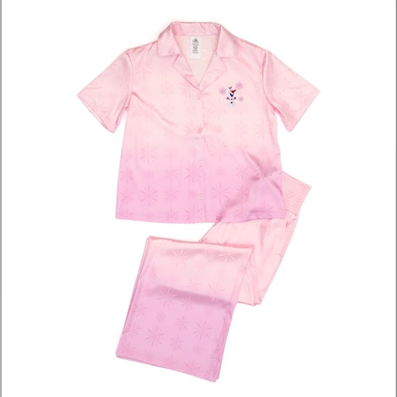 Disney Parks LIKE NEW Frozen Pink Snowflake Olaf Comfy Pajama Set 2XL - Picture 2 of 14